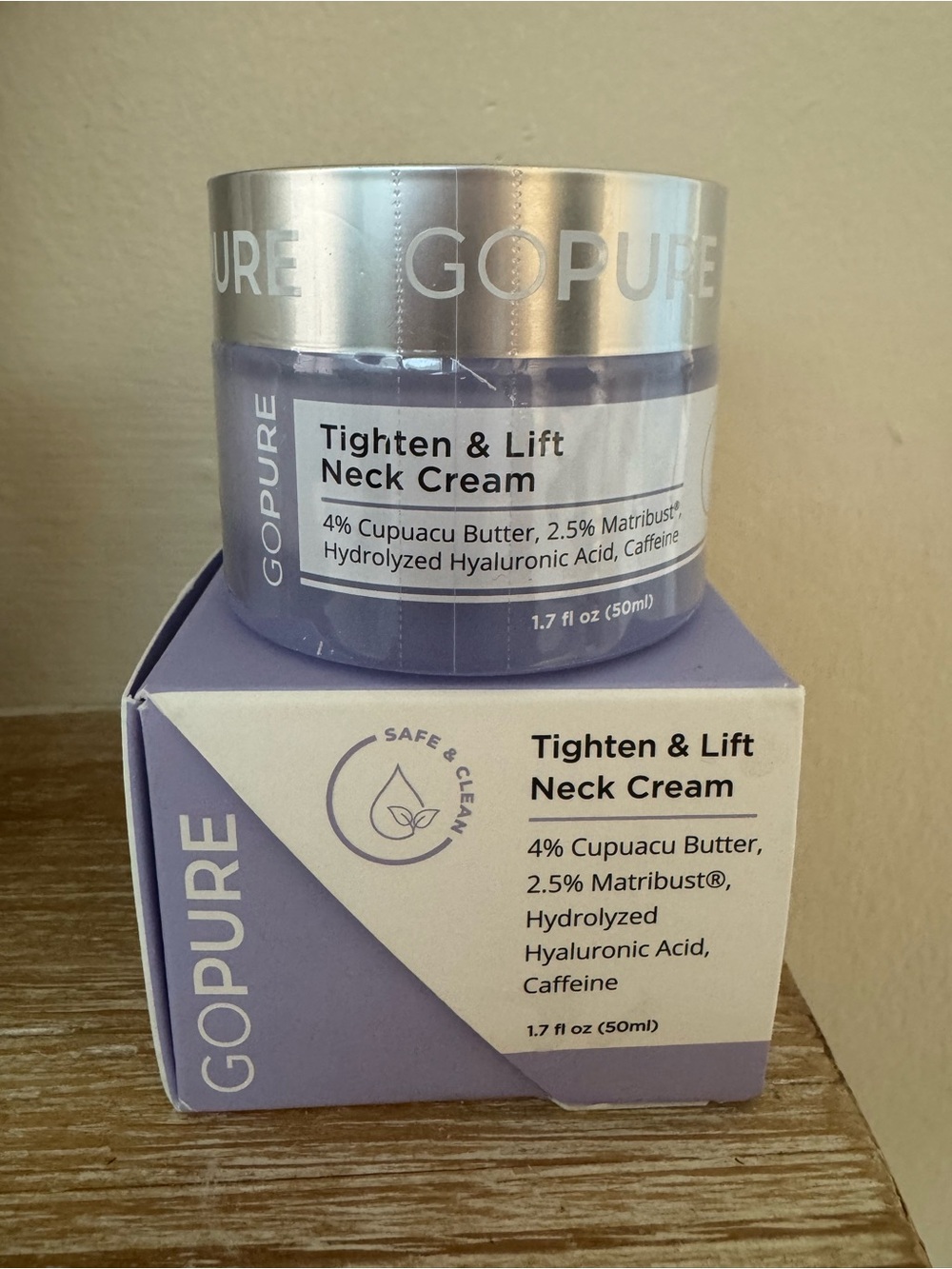GO PURE Tighten & Lift Neck Cream - Lavender Jar